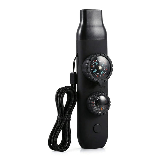 7-In-1 Survival Emergency Whistle With Compass And Lanyard