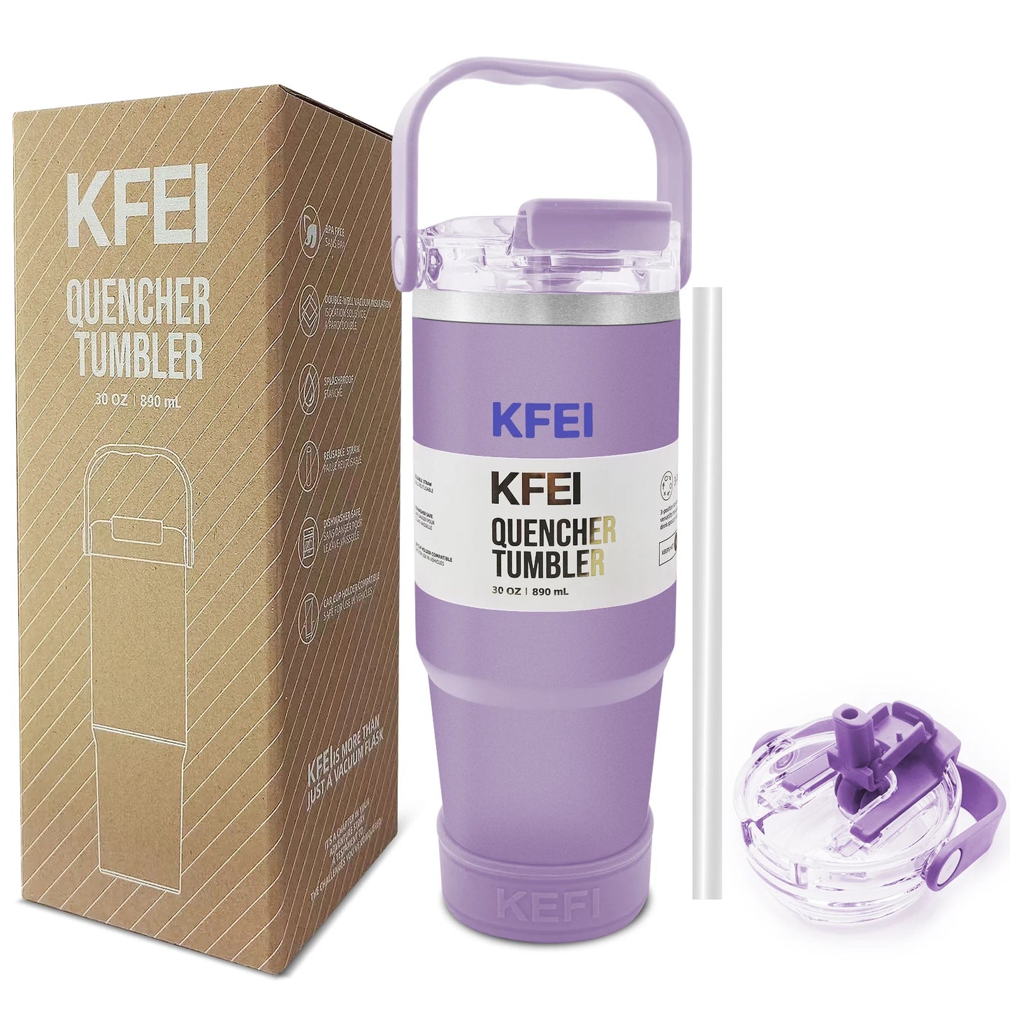Stainless Steel Double Wall Insulated Tumbler With Lid And Straw