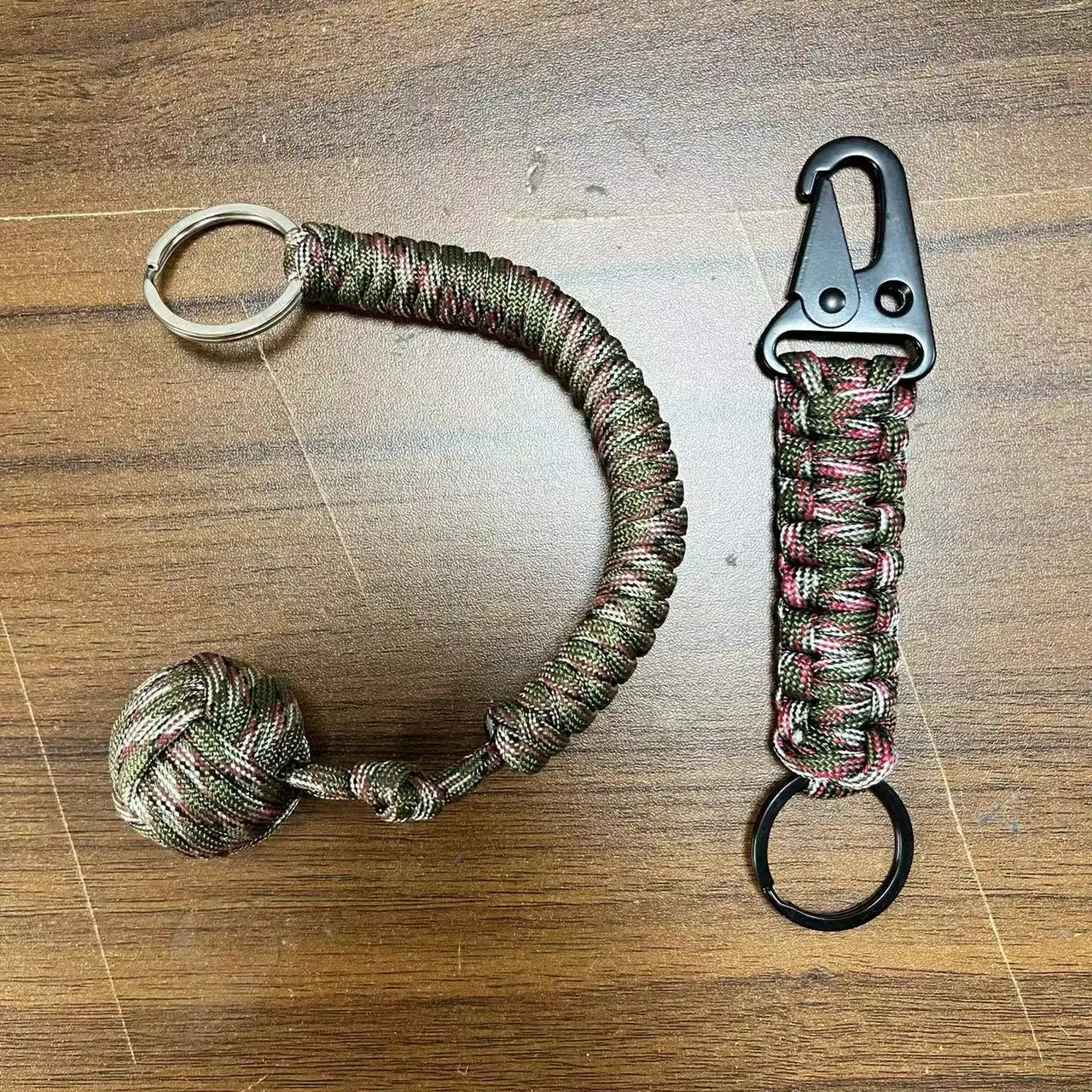 Self Defense Umbrella Rope Monkey Fist Steel Ball Lanyard Survival
