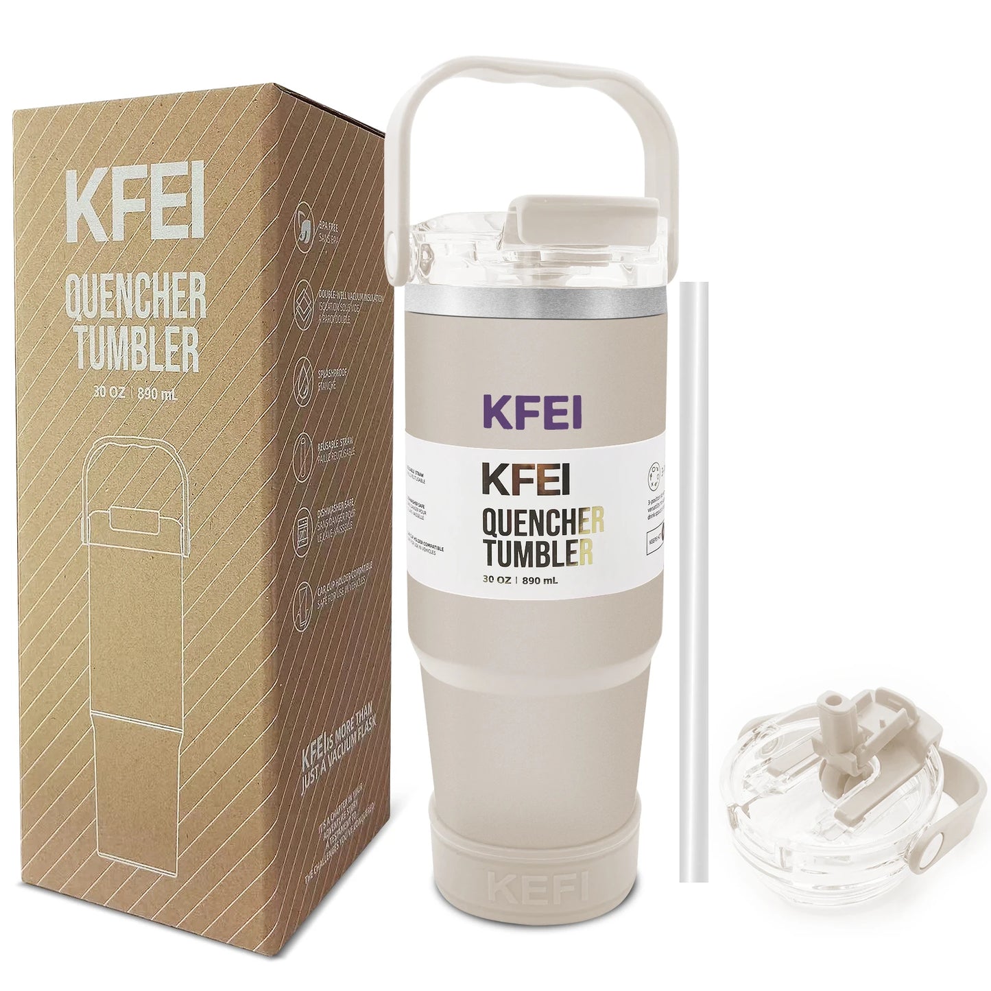 Stainless Steel Double Wall Insulated Tumbler With Lid And Straw