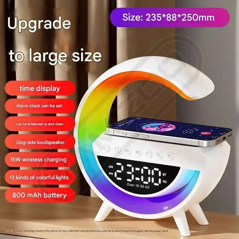 Multifunctional Desk Clock With Bluetooth Speaker And Wireless Charger