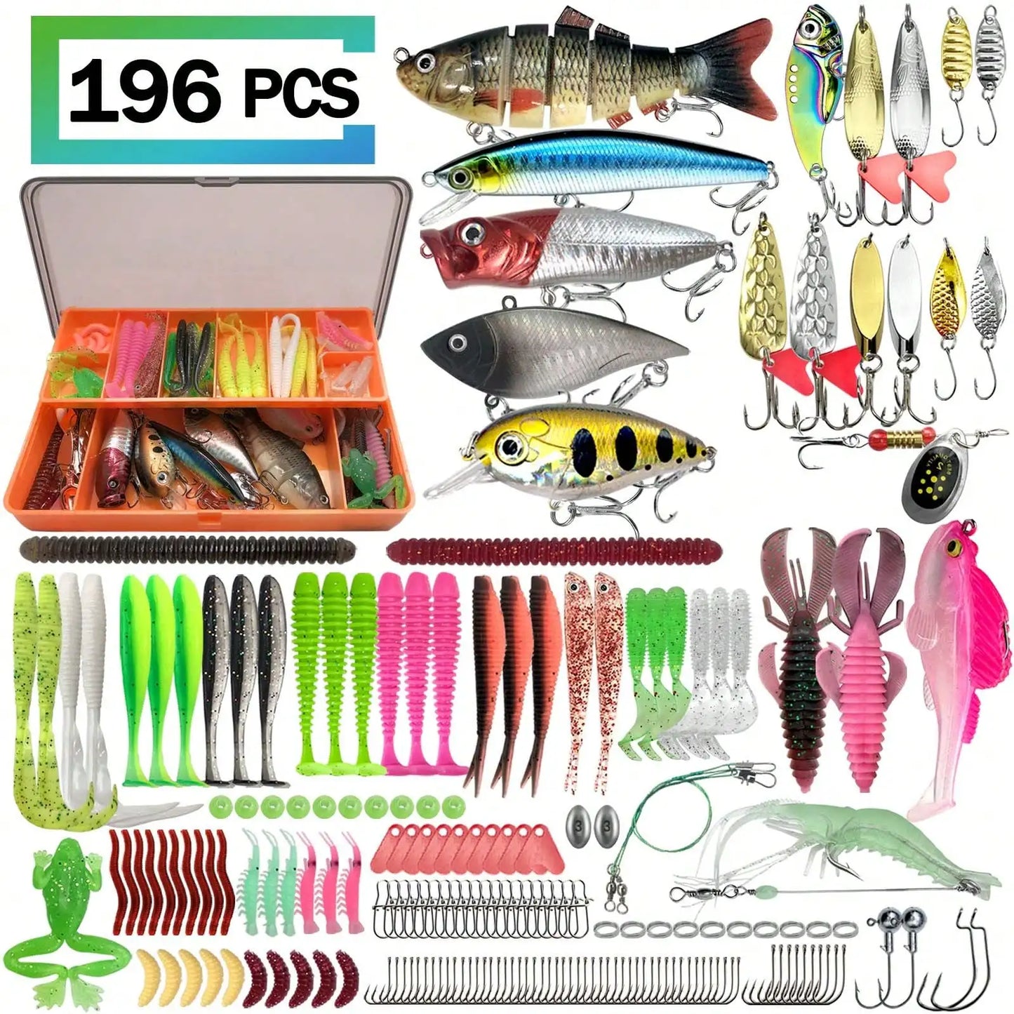 Universal Fishing Lure Set With Box Soft Spoon Hard Baits