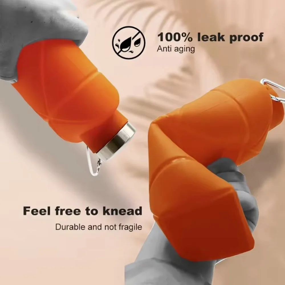 Collapsible Water Bottle Leakproof Silicone Foldable for Gym and Travel
