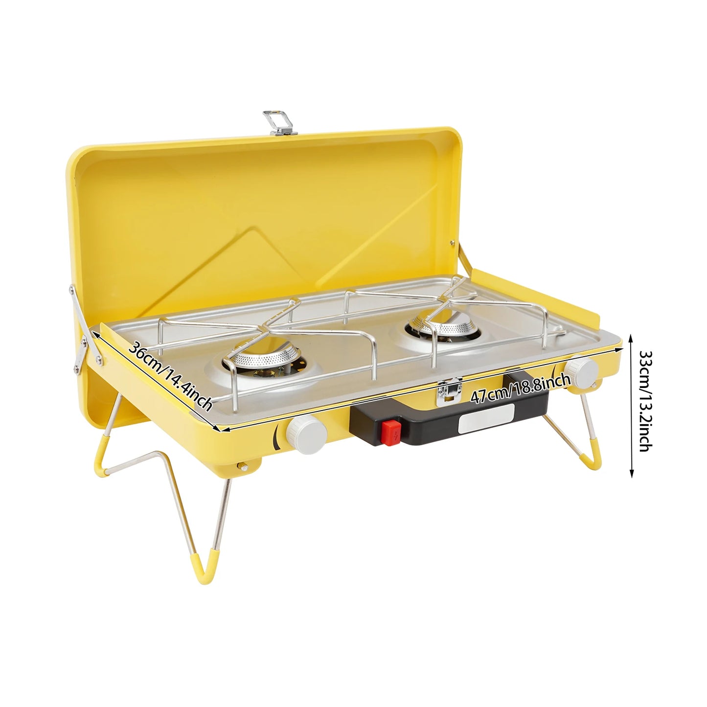 Portable Outdoor Gas Stove Two Burners 3500W With Windshield