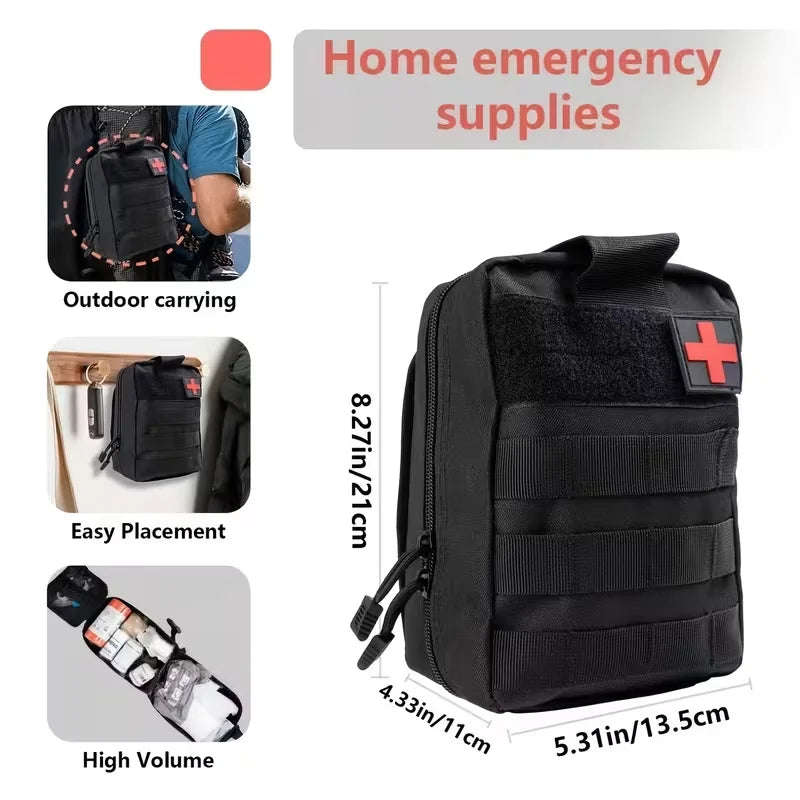 232 Piece Survival Backpack Kit With MOLLE Pouches And First Aid Gear