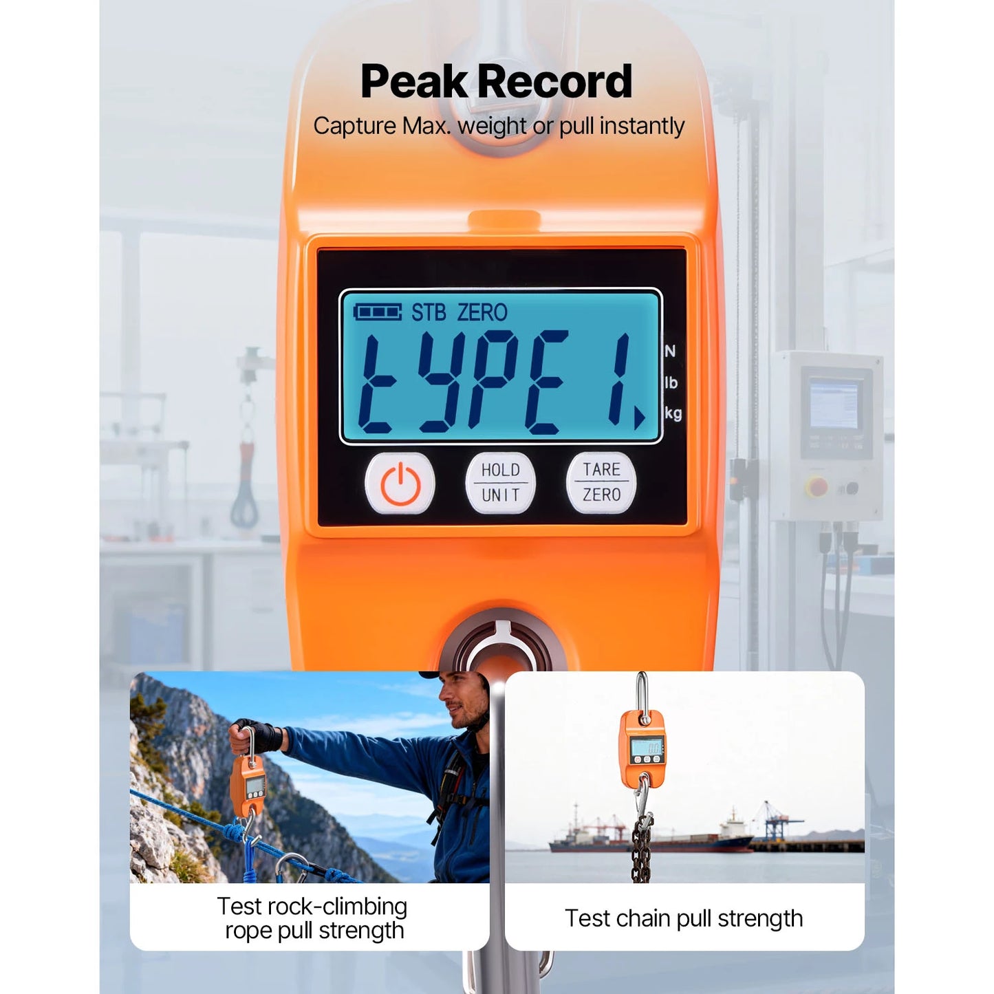 SucceBuy 880 Lb Digital Crane Scale Handheld With LCD Display