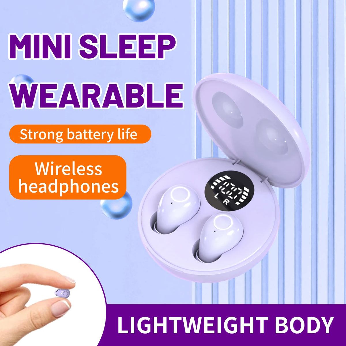 SHUKE Invisible Wireless Bluetooth Sleeping Earbuds With Noise Cancellation