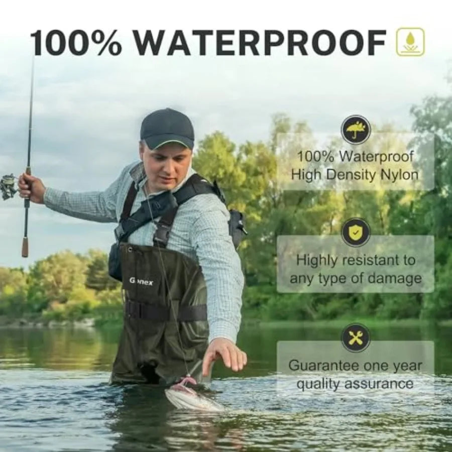 Unisex Chest Waders Waterproof 70D Nylon For Hunting And Fishing