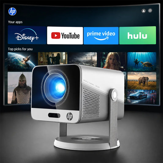 HP 1080P Full HD Portable Projector With WiFi Mirroring 4K