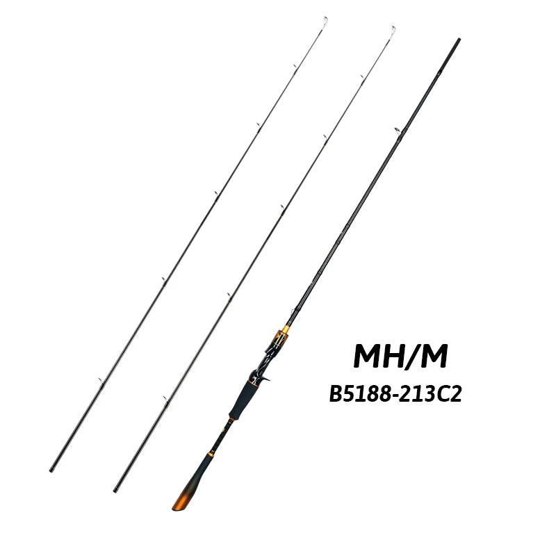 BIUTIFU Spinning Baitcasting Rod With Fuji Guides Two Tips