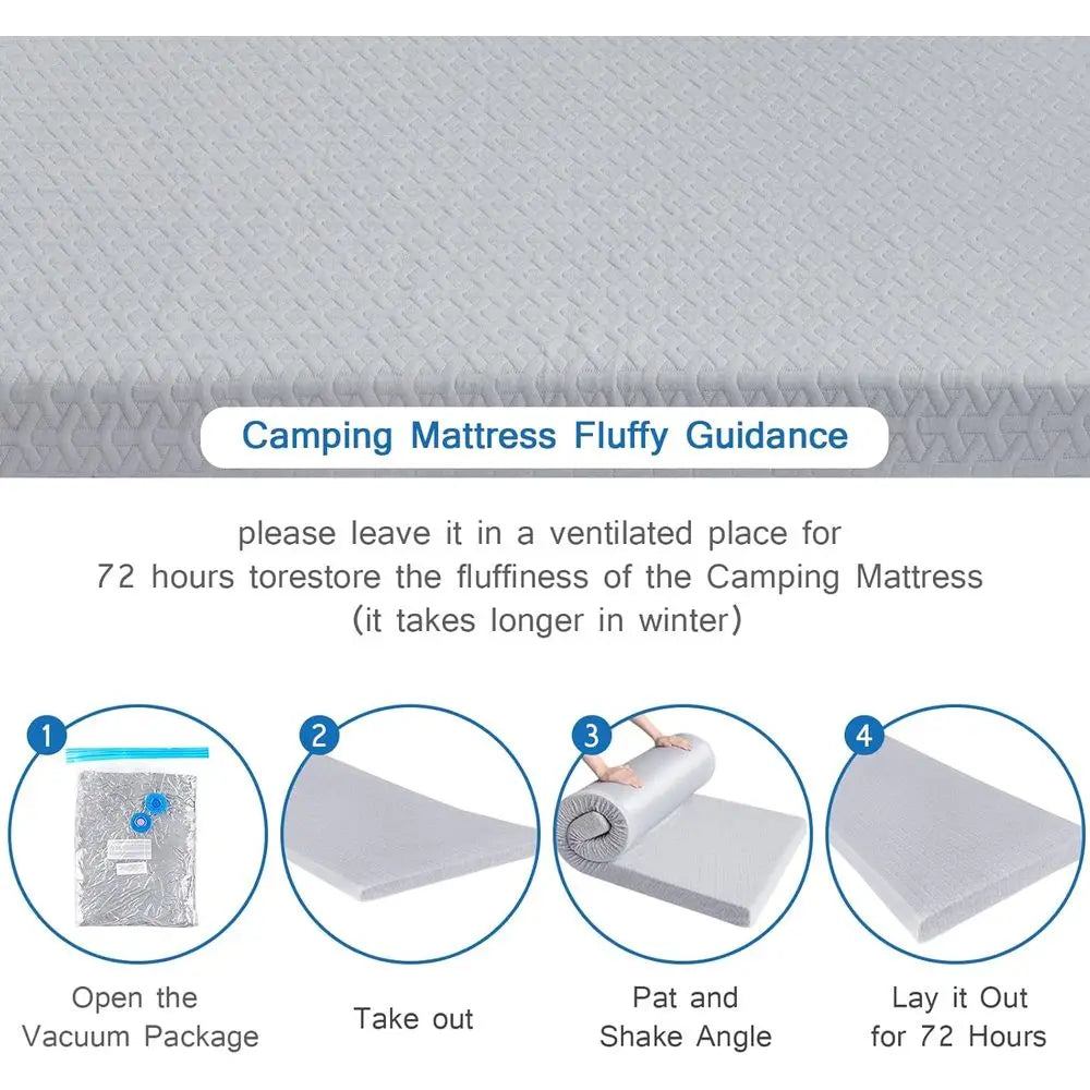 Camping Mattress Pad With Waterproof Cover Roll Up Floor Mat