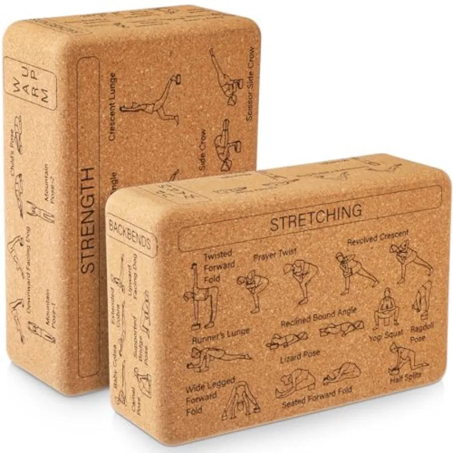 Cork Yoga Blocks 2 Pack For All Levels Durable Design