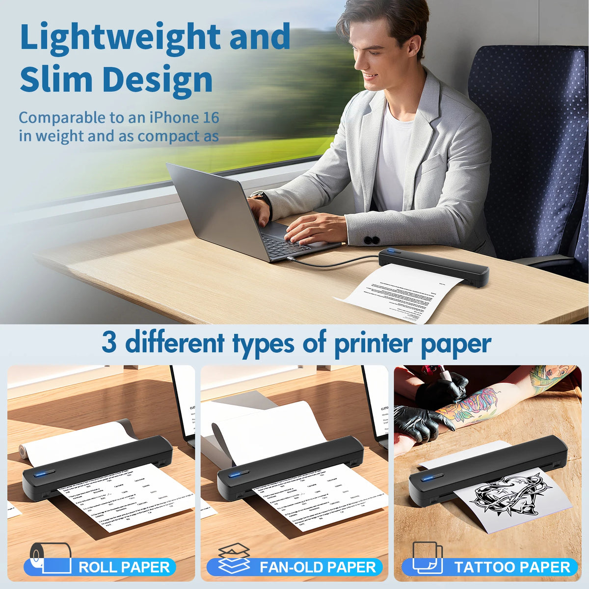 TakeYou Portable Wireless Thermal Printer For Home Office And Travel