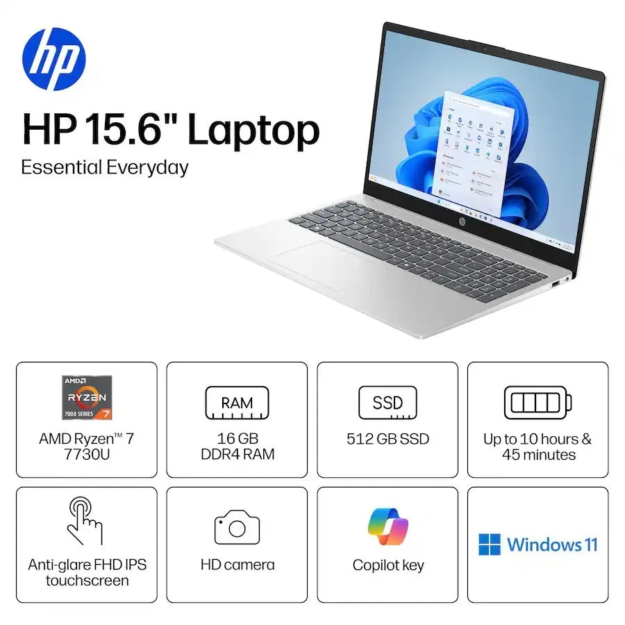 HP Ryzen 7 Touchscreen Laptop With 2TB SSD Windows 11 Home