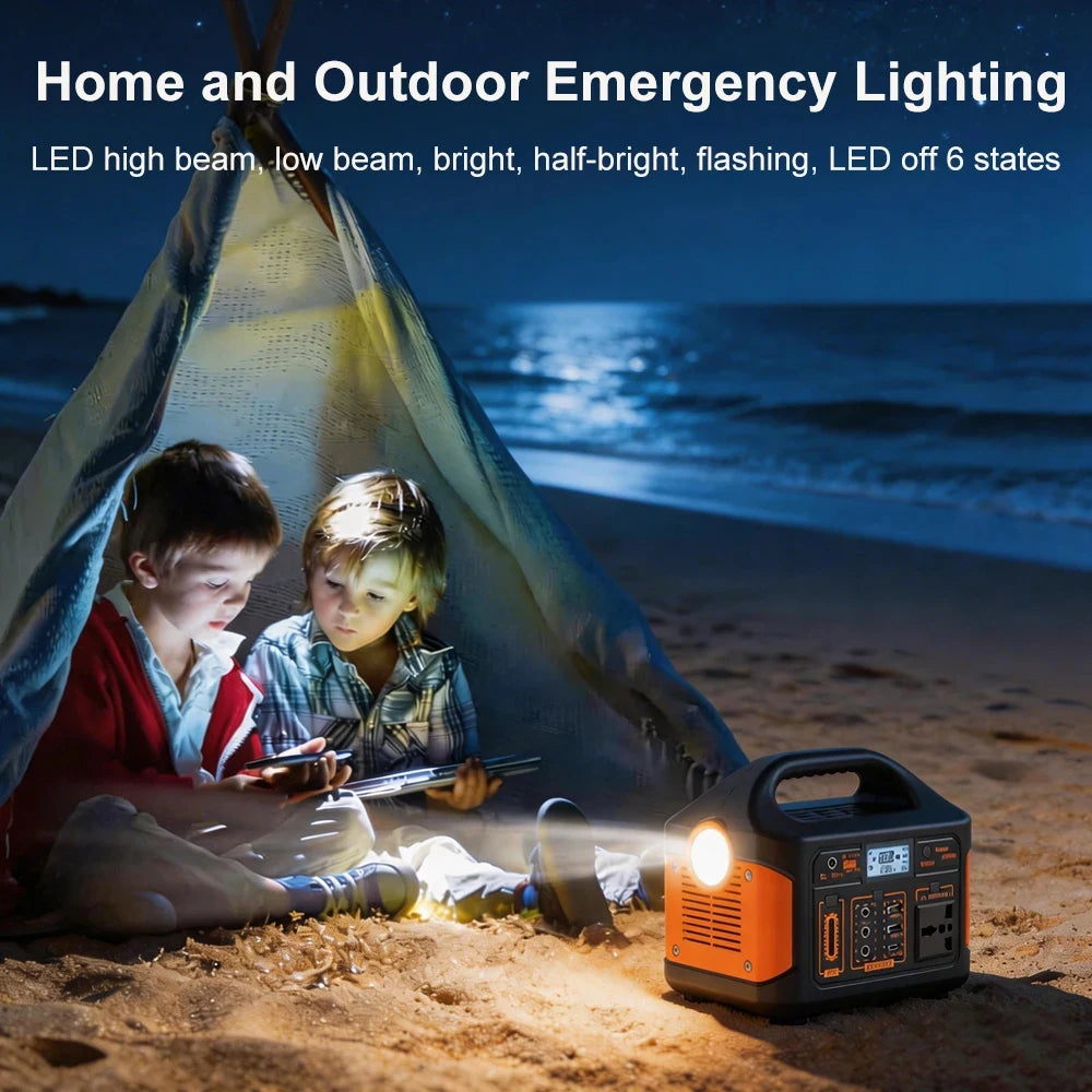 GaiaRay 300W 500W Portable Solar Generator 460.8Wh LiFePO4 Power Station