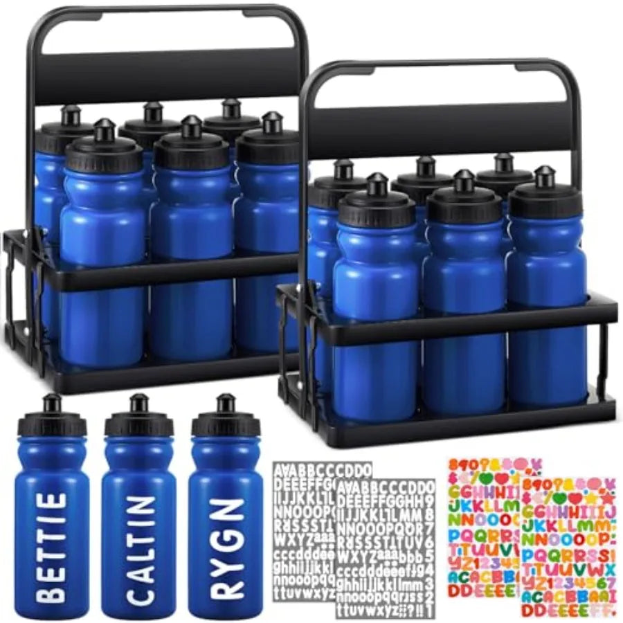 Plastic Sports Water Bottle Carrier With Straps And Lids