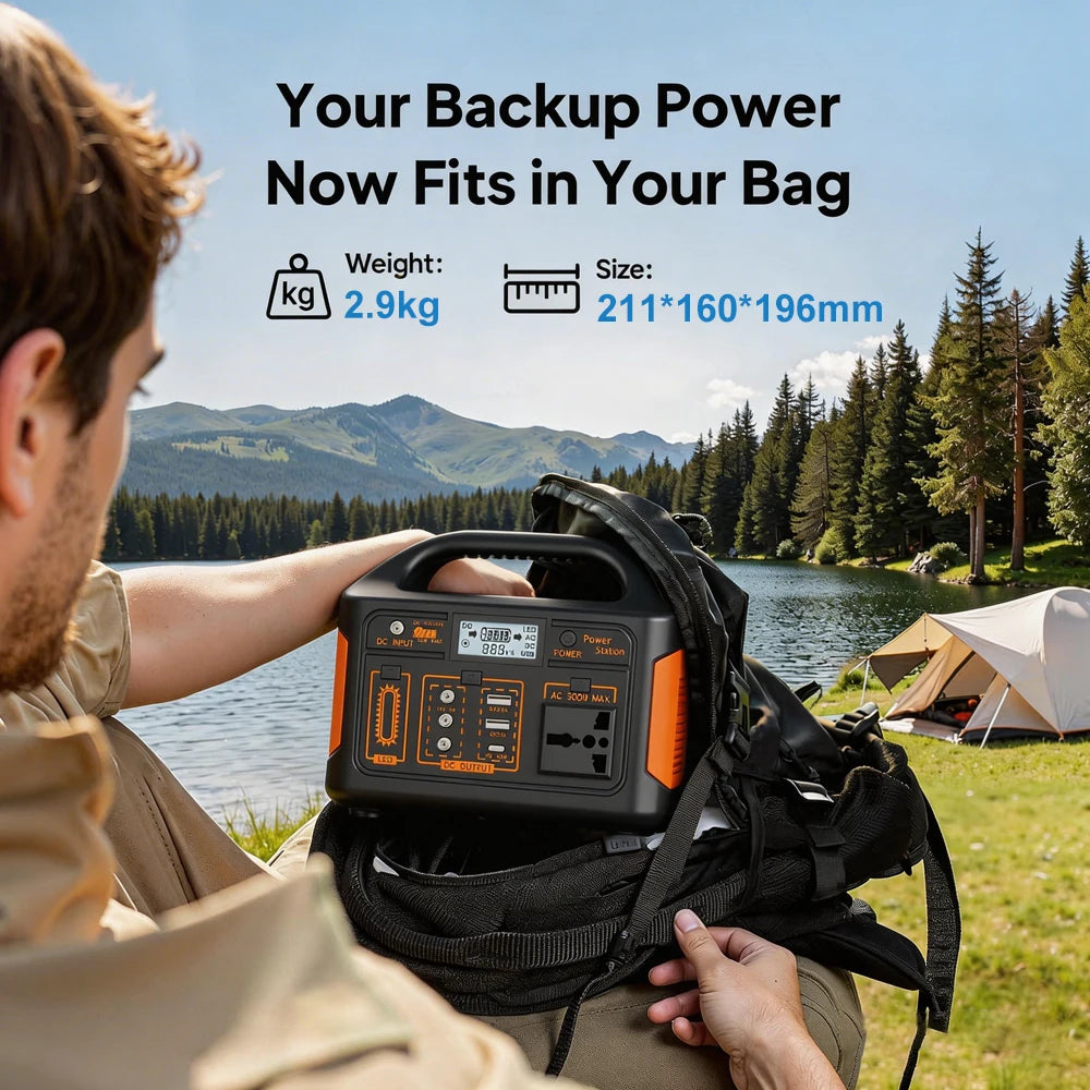 GaiaRay 500W Portable Power Station 460.8Wh LiFePO4 Generator