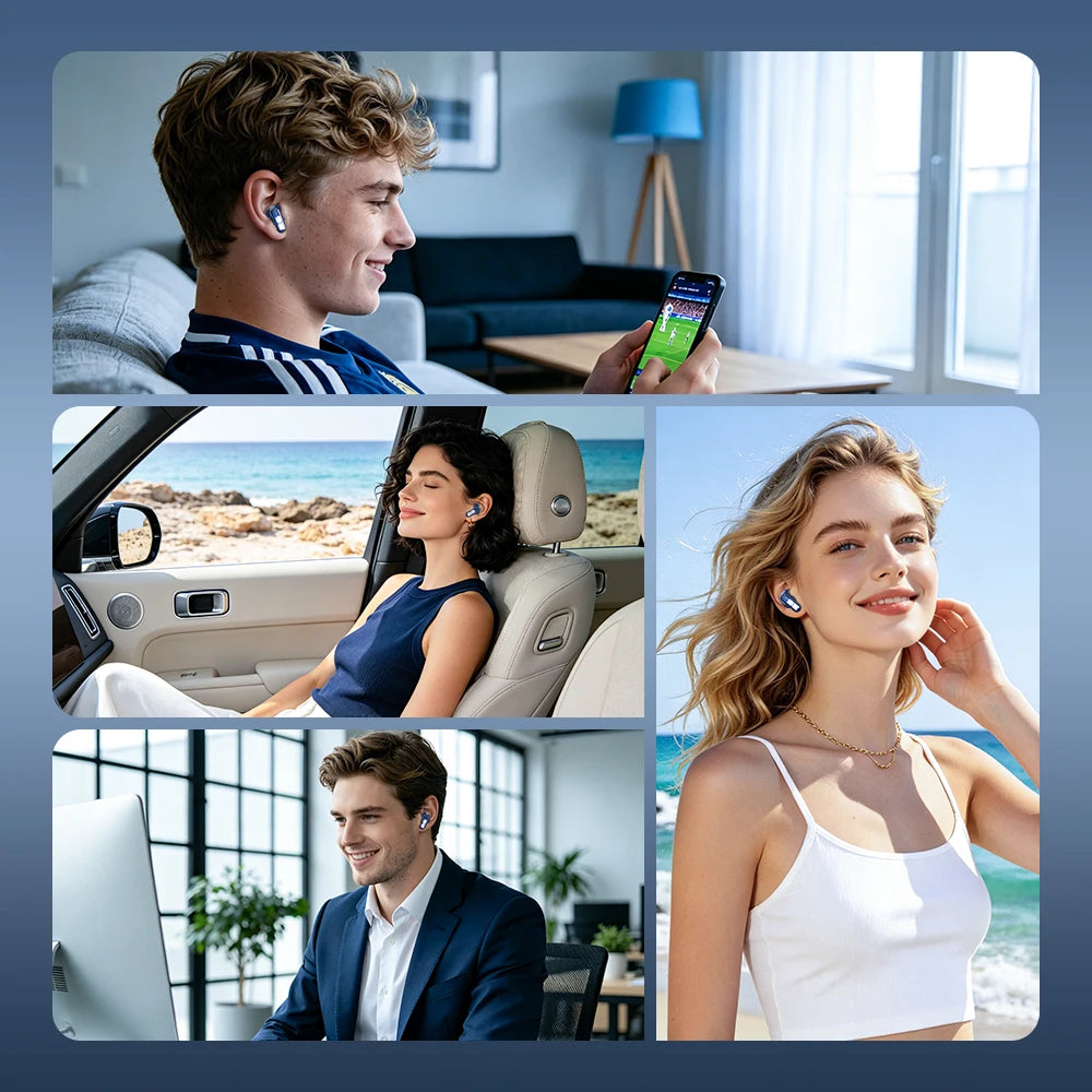 F26E12 Wireless Bluetooth Earbuds Touch Controls And Built In Mic
