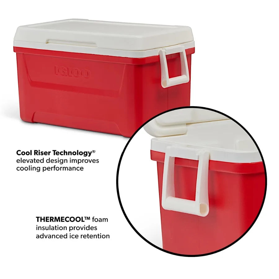 Hard Sided Ice Chest Cooler For Outdoor Camping And Tailgating