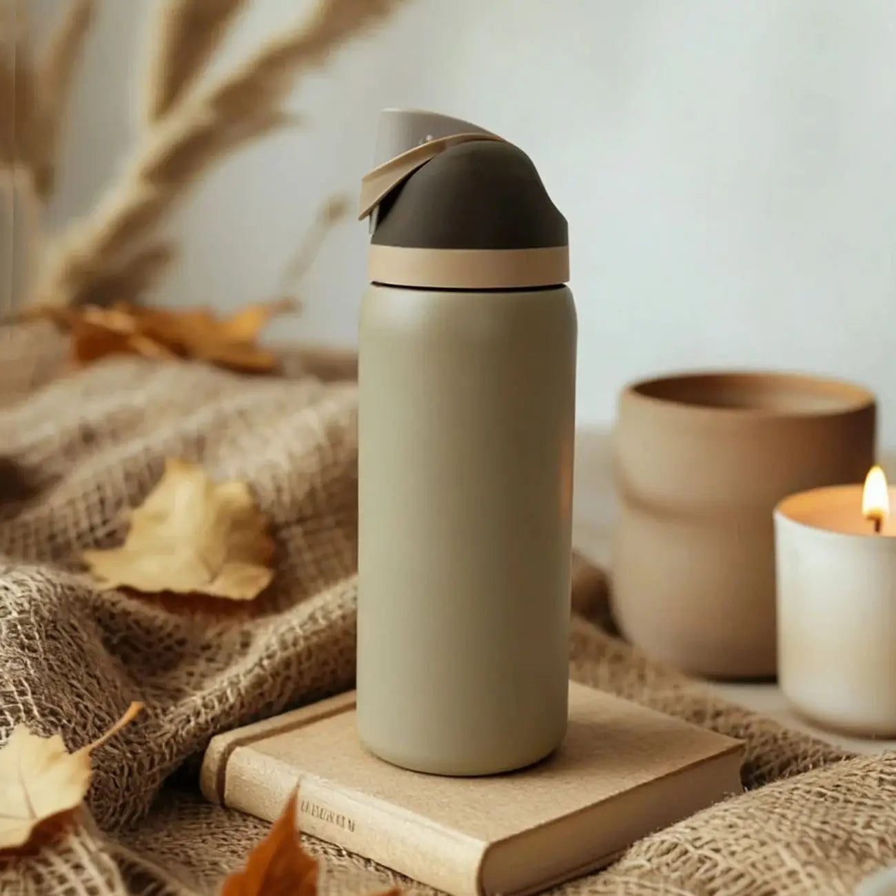 Owalaa Stainless Steel Insulated Water Bottle With Straw