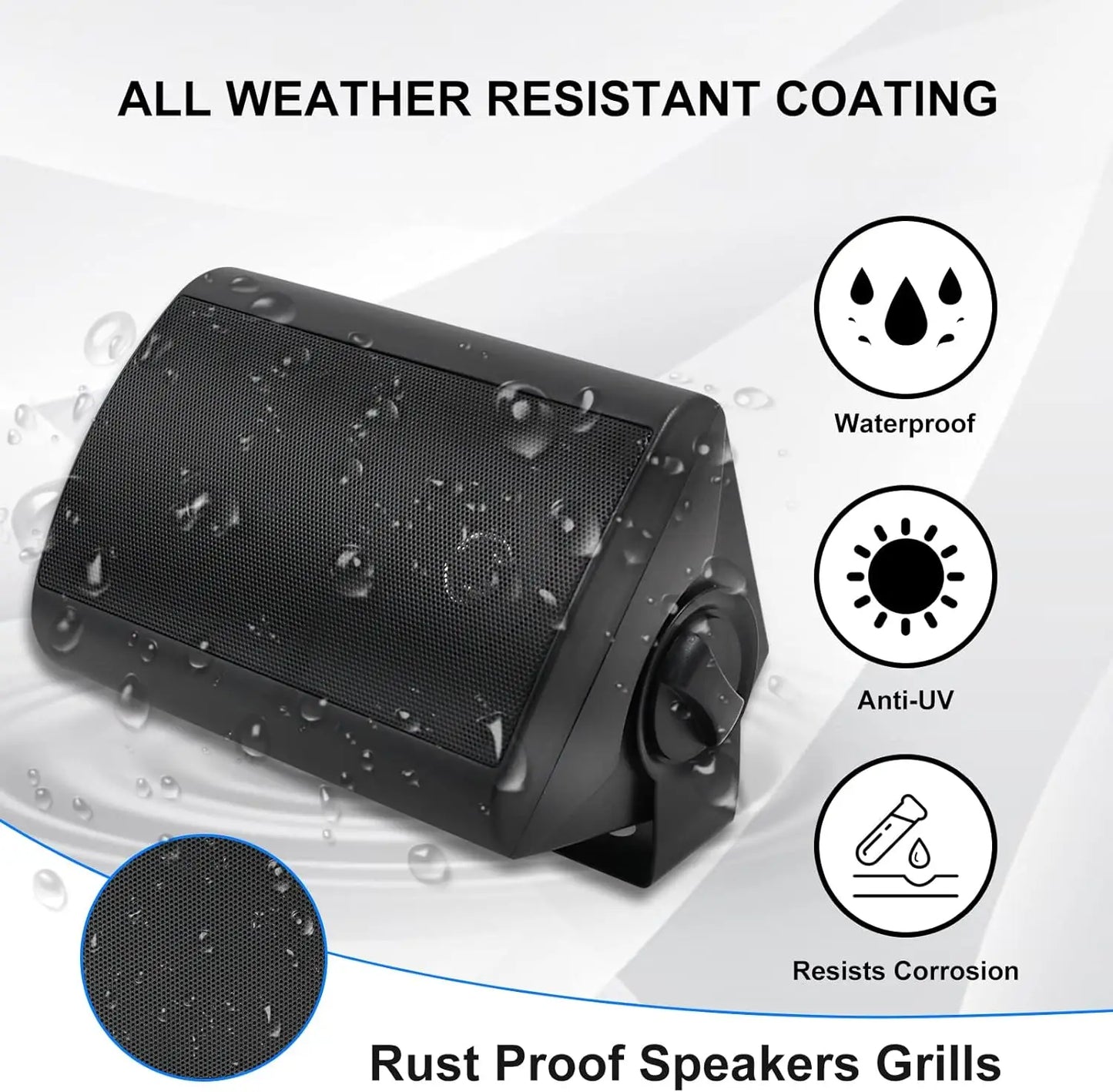 Herdio Outdoor Passive Speakers With Tweeter Waterproof All Weather