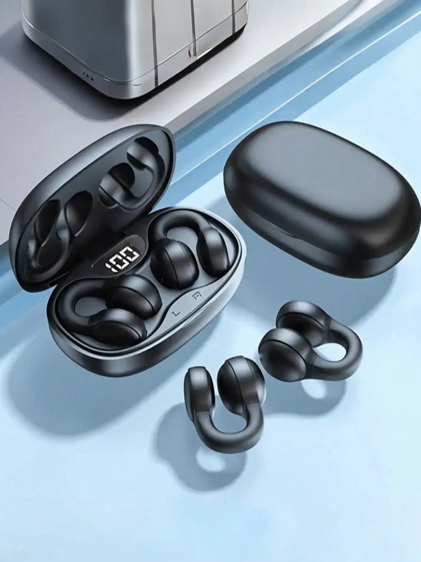 VIKEFON Clip-On Wireless Open Ear Headphones For Xiaomi And iPhone