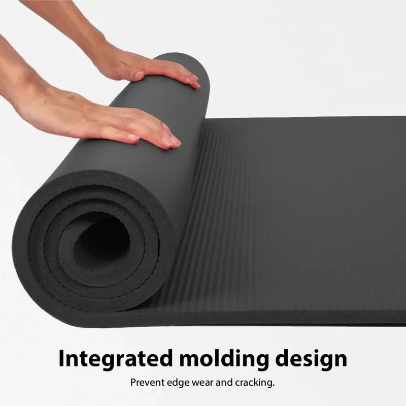 NBR Yoga Mat Extra Thick Non Slip Multipurpose With Strap