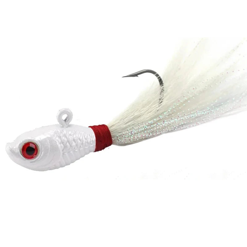 Bucktail Jig Heads Lures 3 Pcs Saltwater Freshwater Walleye Bass