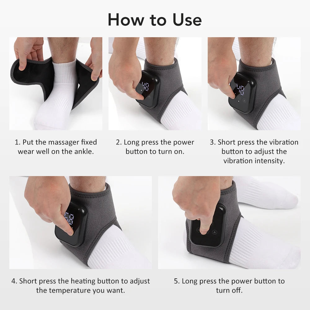 Hailicare Heated Ankle Massager With Vibration And Heat Therapy