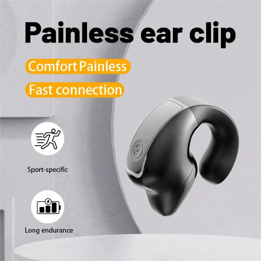 VIKEFON Clip-On Earhook Wireless Earbuds With Noise Cancellation