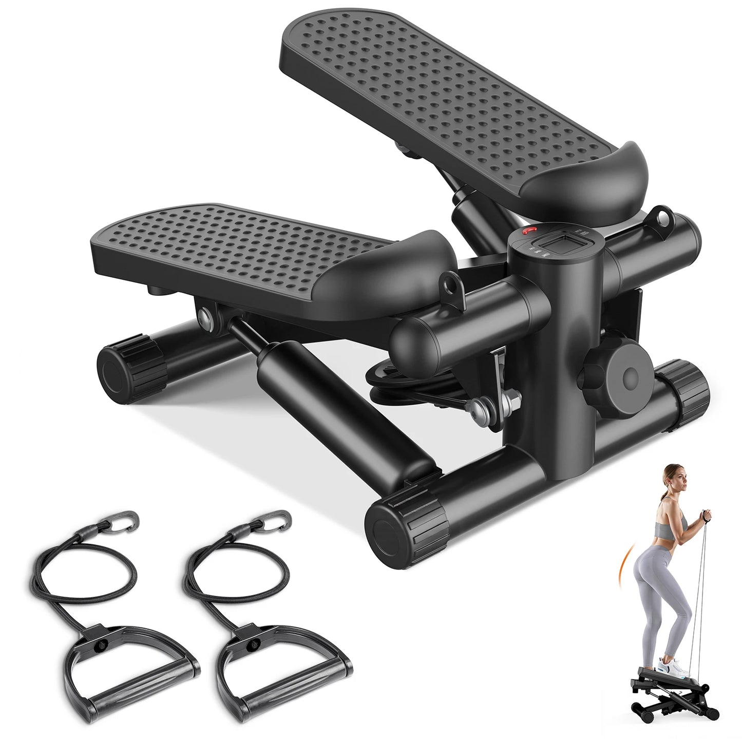 Mini Stepper With Resistance Bands 300 Lbs Weight Capacity