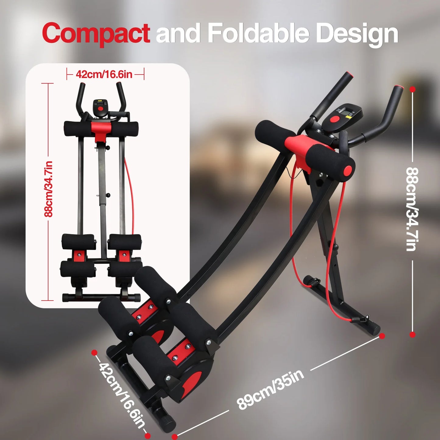 Abdominal Trainer Fitness Machine Foldable Core Workout Equipment