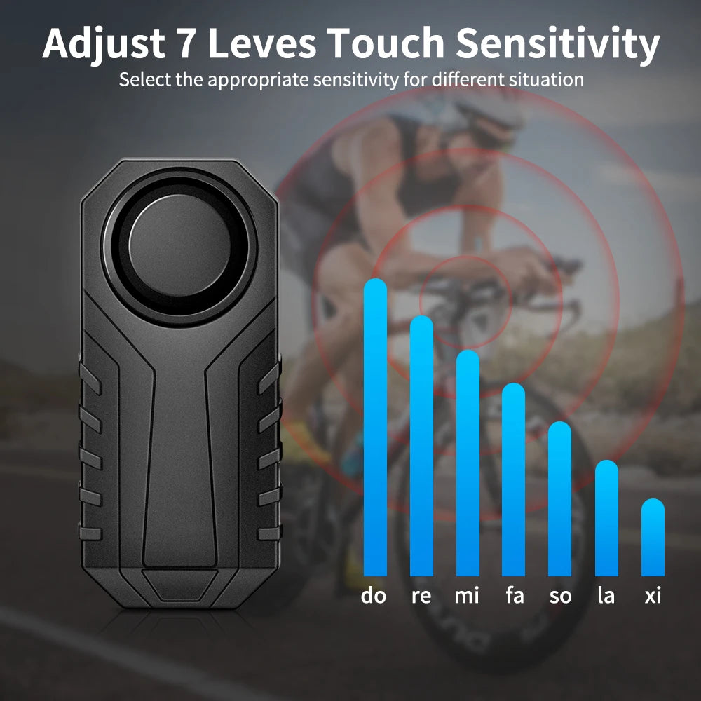 WSDCAM Wireless Bike Alarm IP65 Waterproof Vibration 113dB Anti Theft