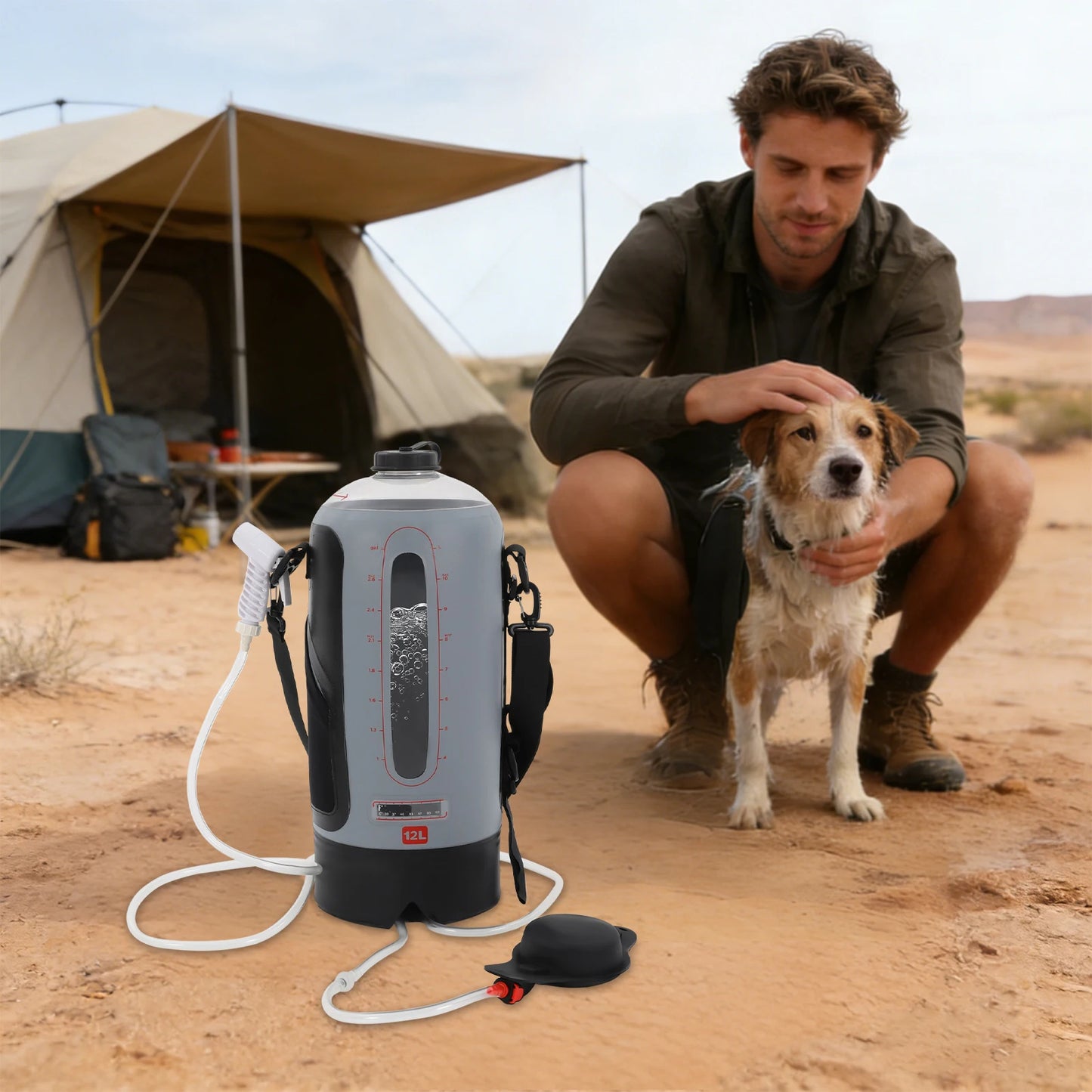 Bymaocar Portable Outdoor Pressure Camp Shower Air Pump