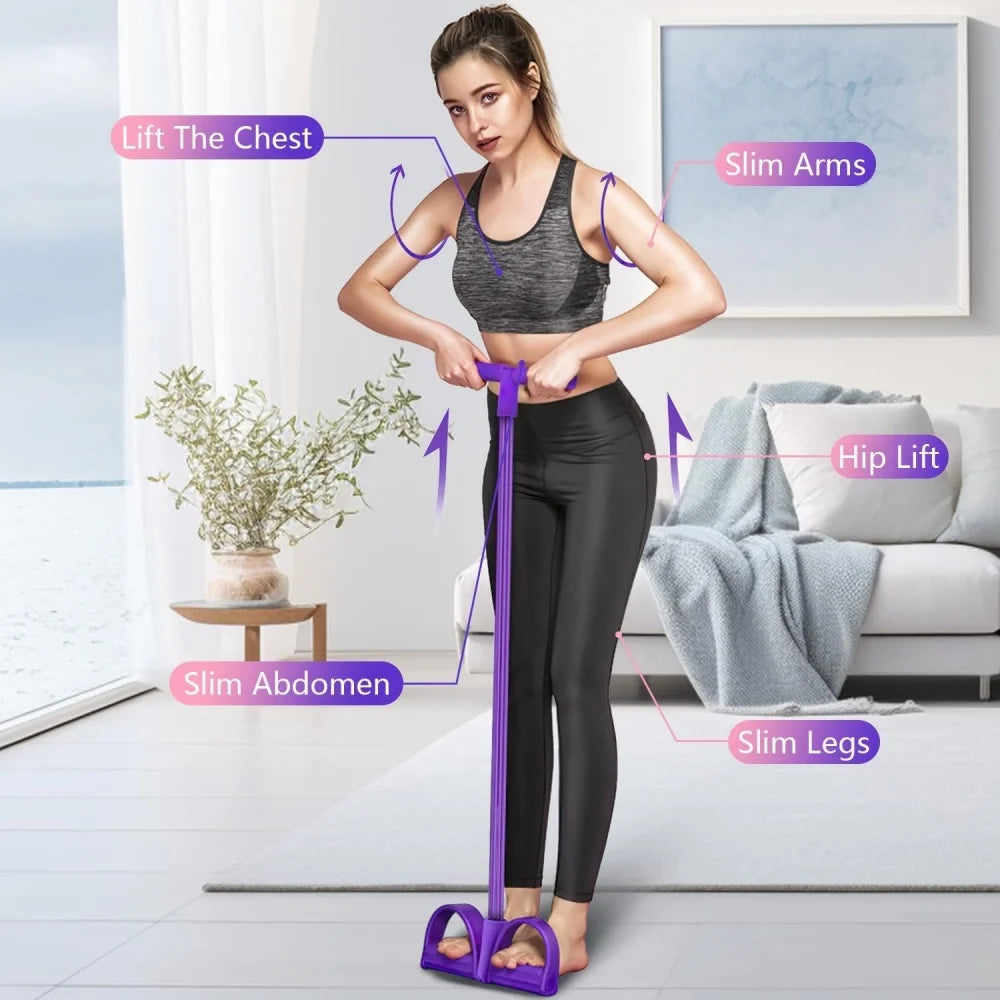 Four Tube Pedal Resistance Bands For Sit Ups And Exercise