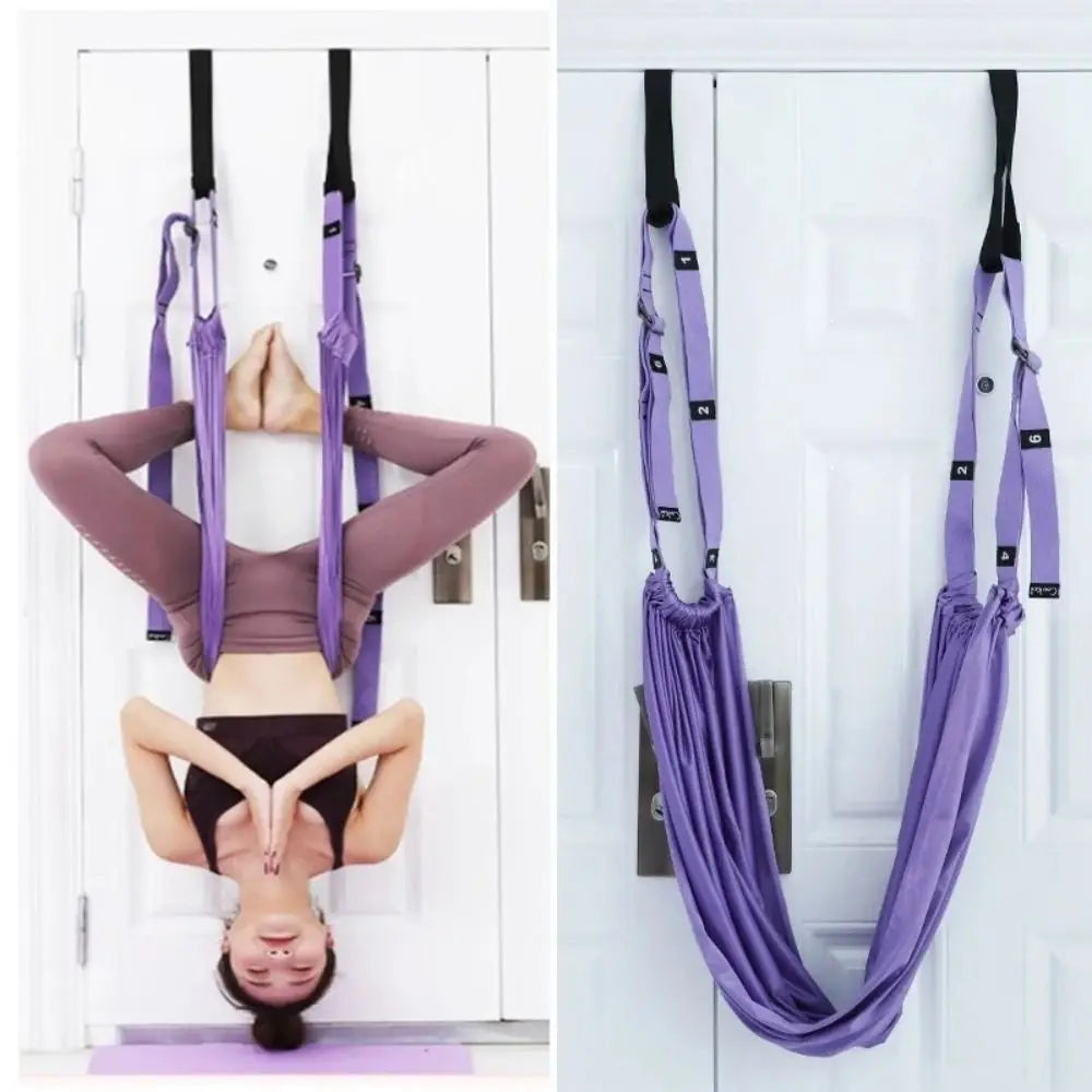 Adjustable Aerial Yoga Strap for Door Hanging and Flexibility Training