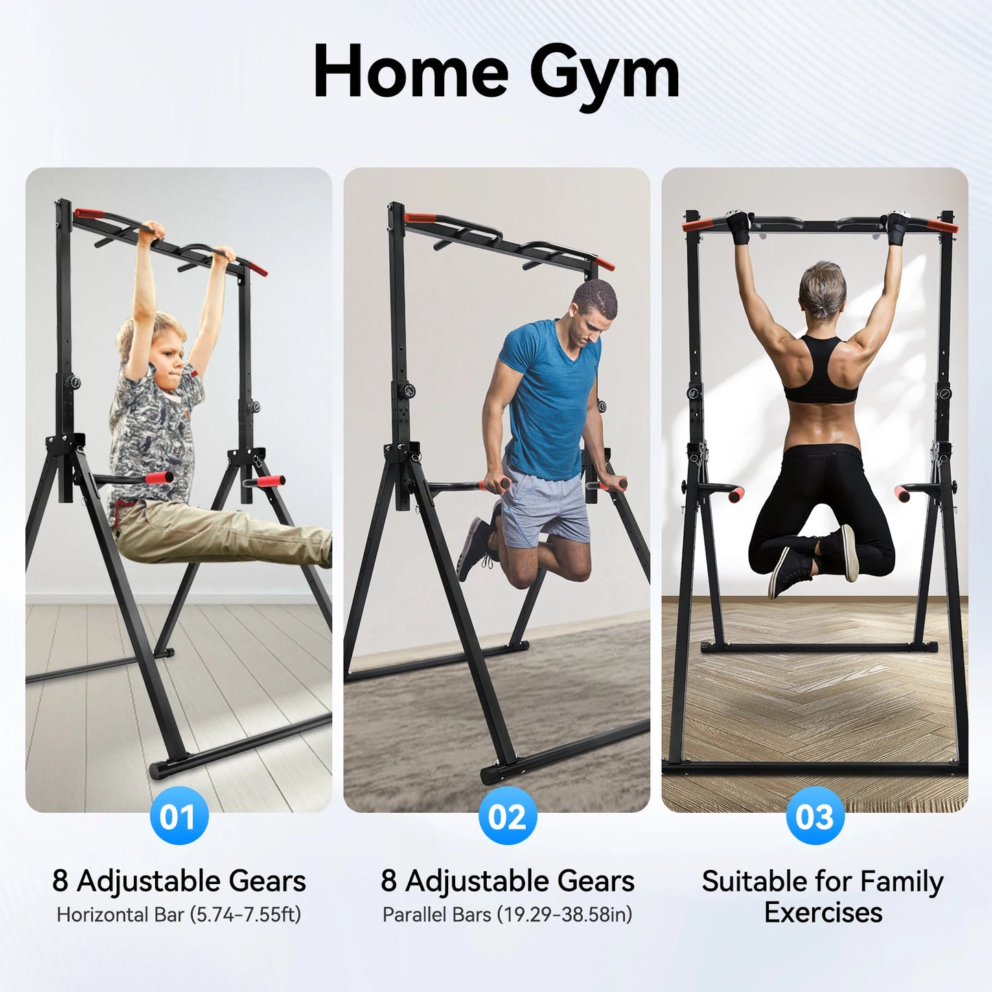 Adjustable Pull Up Bar 200kg Foldable Home Gym Multi-Function Training