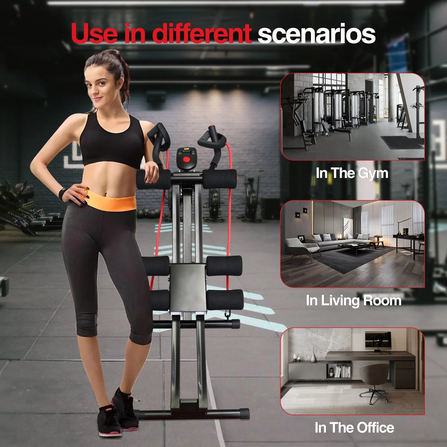 GIKPAL Foldable Ab Machine For Home Gym And Abdominal Trainer