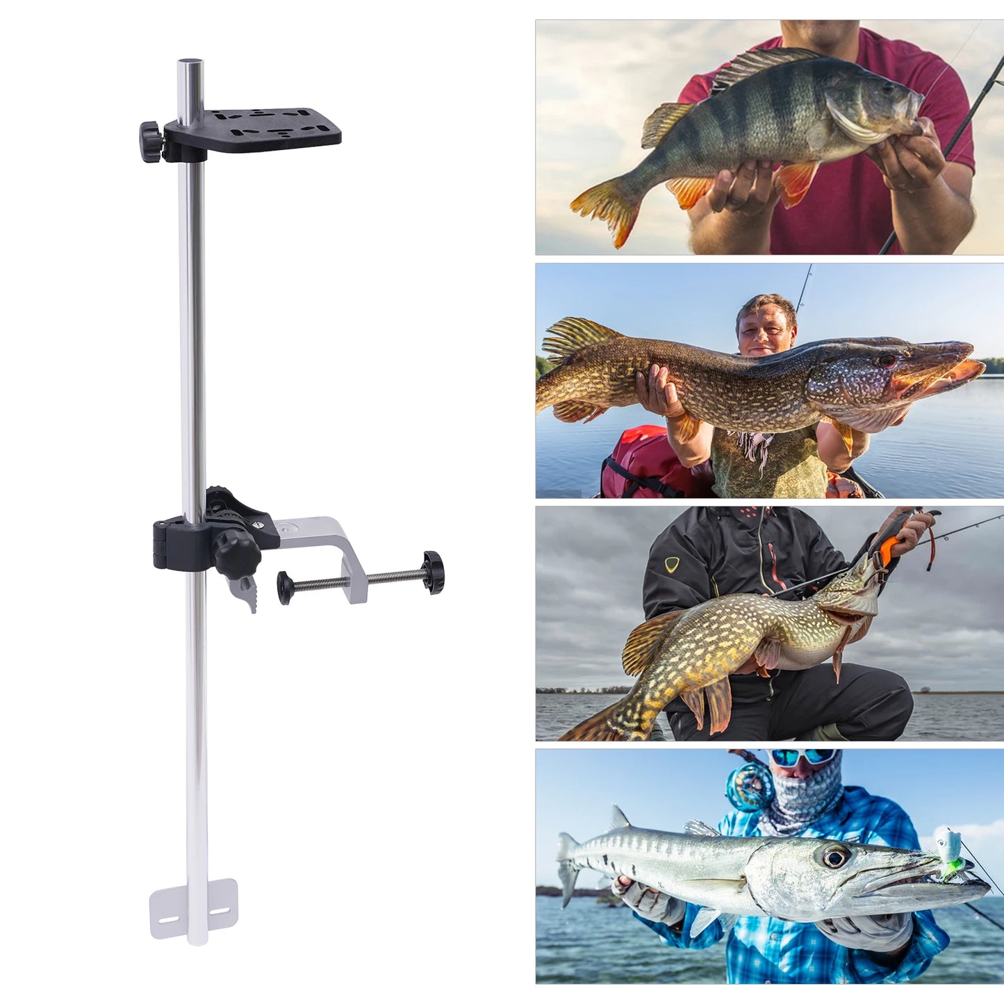 Portable Fish Finder Mount Universal Bracket With 360 Degree Rotatable