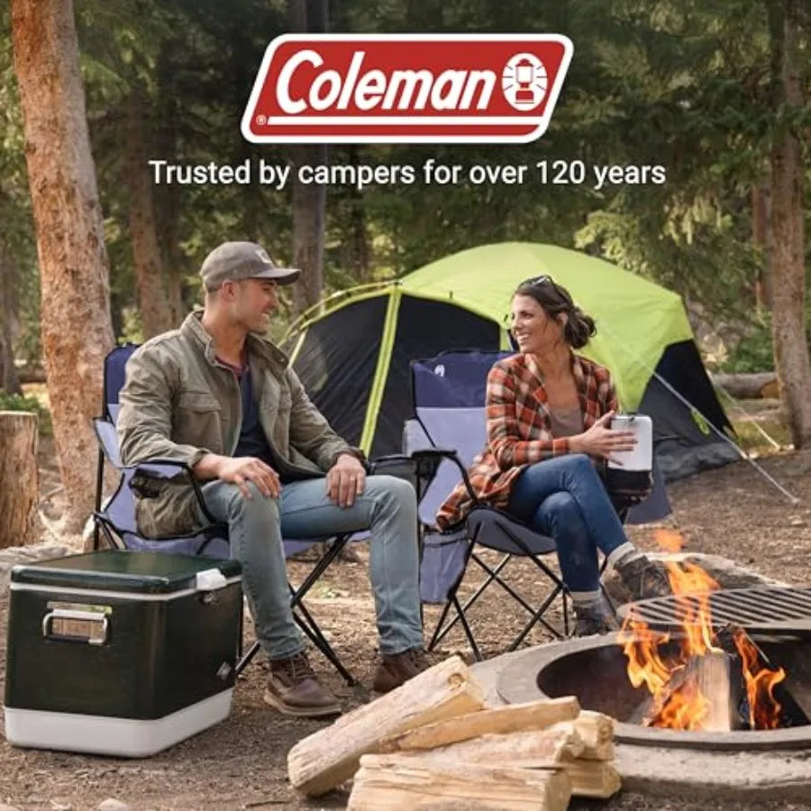 Portable Camping Chair With Four Can Cooler Cushioned Seat And Cup Holder