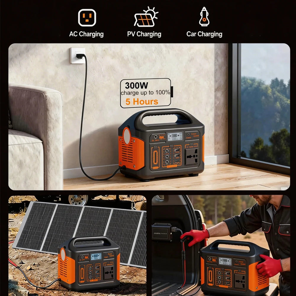GaiaRay 500W Portable Power Station 460.8Wh LiFePO4 Generator