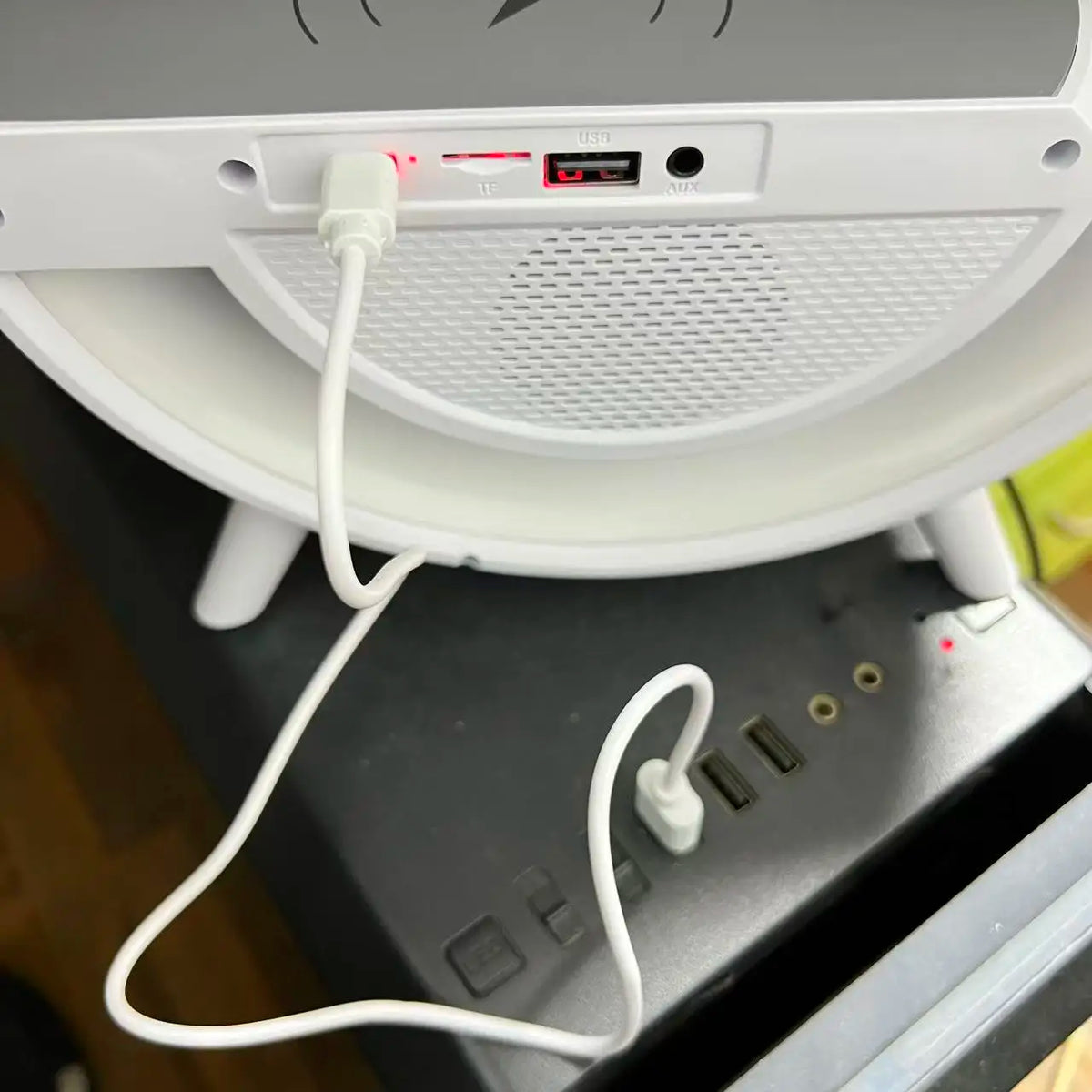 Multifunctional Desk Clock With Bluetooth Speaker And Wireless Charger