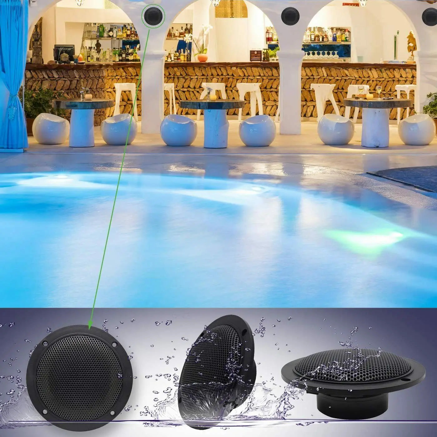 Herdio 160W In Wall Waterproof Ceiling Speaker Surround Sound