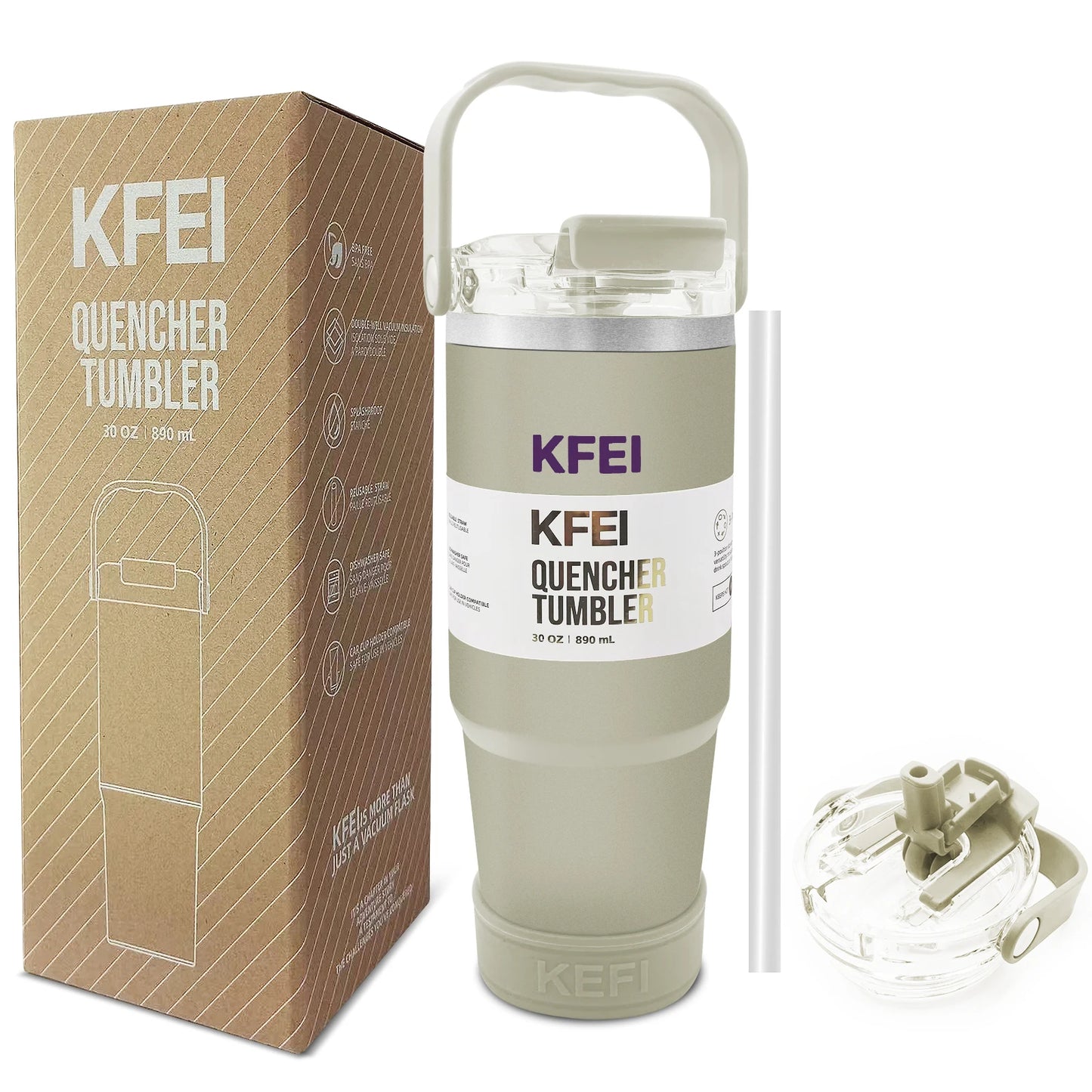 Stainless Steel Double Wall Insulated Tumbler With Lid And Straw