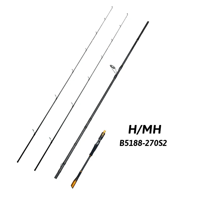 BIUTIFU Spinning Baitcasting Rod With Fuji Guides Two Tips