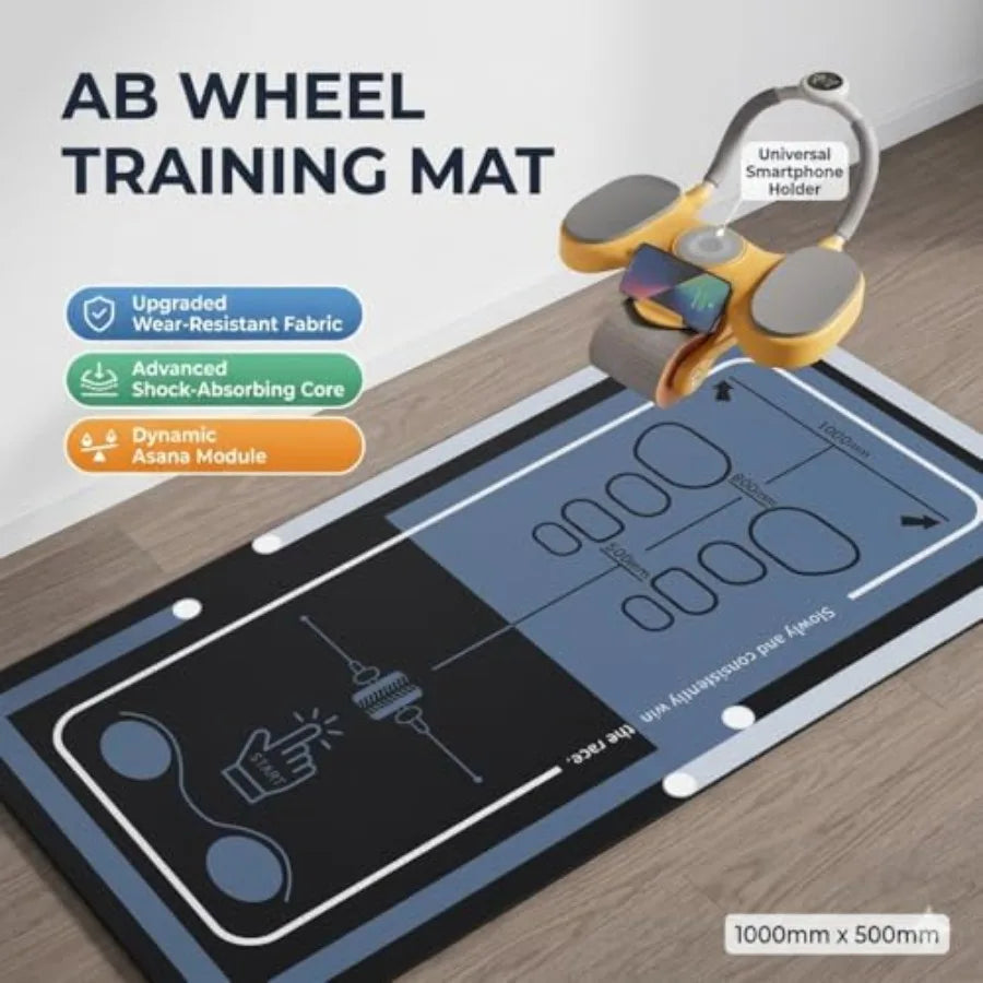 Ab Roller Mat Non Slip Exercise Mat With Storage Bag For Home Gym